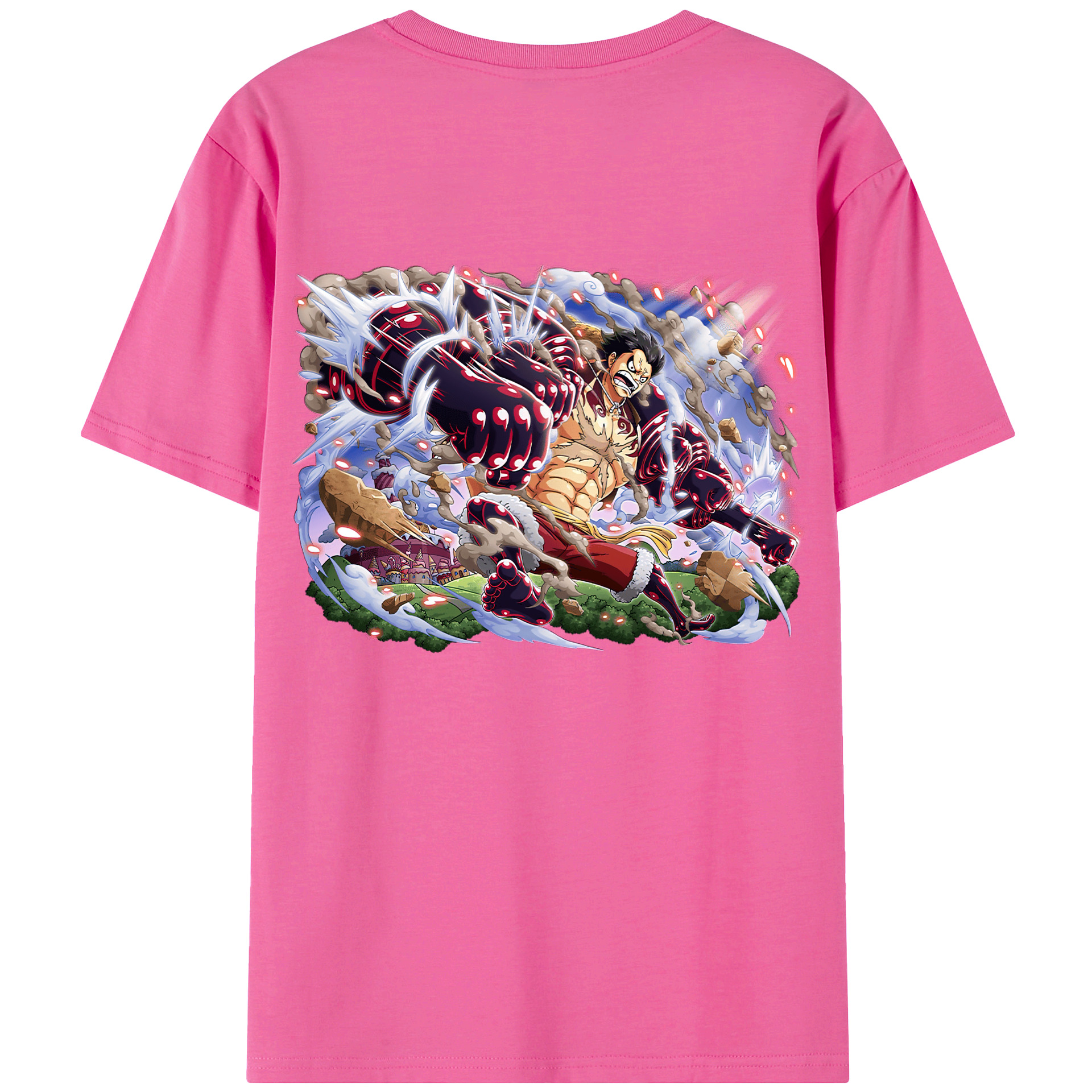 ワンピース モンキー・D・ルフィ ONE PIECE Monkey D. Luffy レディース半袖Tシャツ(バックプリント)